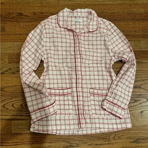 Women’s Cream & Red Plaid Button-Front Pajama Top